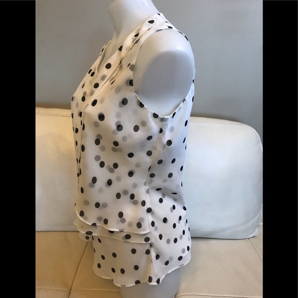 Bellissima White & Black Polka Dot Sleeveless Top - Picture 2 of 9